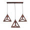 TRIANGLE 00623 Modern Hanging Ceiling Lamp Three Light Copper Metal Mesh M70 x W22 x H130cm