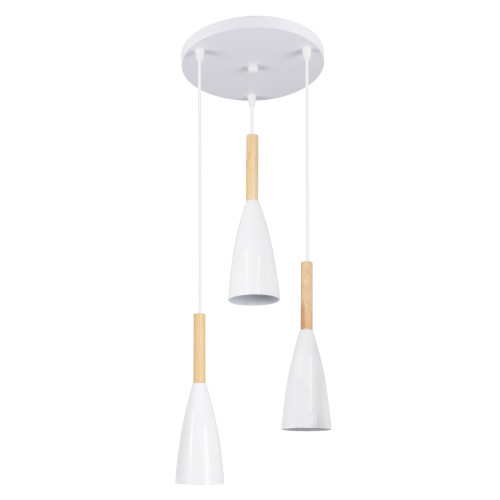DILLON 00627 Modern Hanging Ceiling Lamp Three Light White Metal Bell Φ26 x H130cm