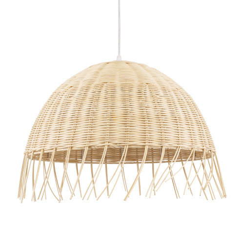  JAKARTA 00712 Vintage Pendant Ceiling Light Single Light Beige Wooden Wicker Bamboo Bell Φ50 x H36cm