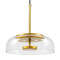 CHARLOTTE 00742 Modern Pendant Ceiling Light Single Light Transparent Glass Gold Metallic CREE LED 5W 500lm 180° 