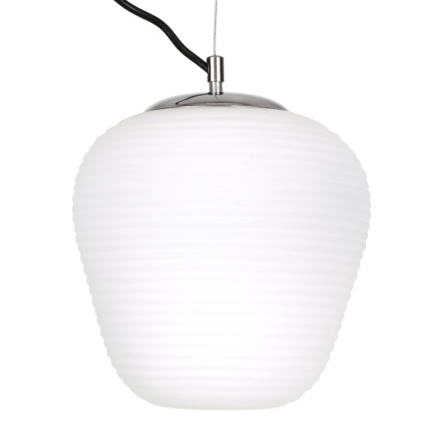 FREYA 00746 Modern Hanging Ceiling Lamp Single Light White Glass Φ20 x H23cm