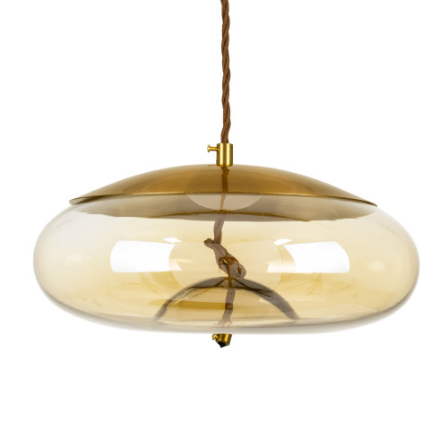 ACHTON 00750 Modern Hanging Ceiling Light Single Light Transparent Honey Glass LED