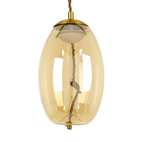 ACHTON 00754 Modern Hanging Ceiling Lamp Single Light Transparent Honey Glass LED