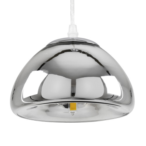 CRISTIN 00756 Modern Hanging Ceiling Lamp Single Light 1 x G4 AC 230V Silver Nickel Glass Φ18 x H13cm
