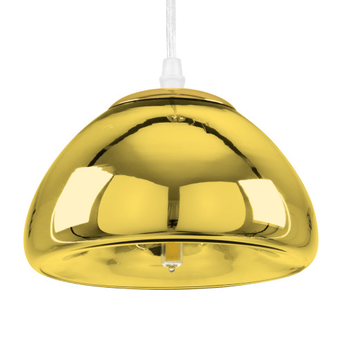 CRISTIN 00757 Modern Hanging Ceiling Lamp Single Light 1 x G4 AC 230V Gold Glass Φ18 x H13cm