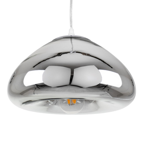CRISTIN 00759 Modern Hanging Ceiling Lamp Single Light Silver Nickel Glass Φ30 x H19cm