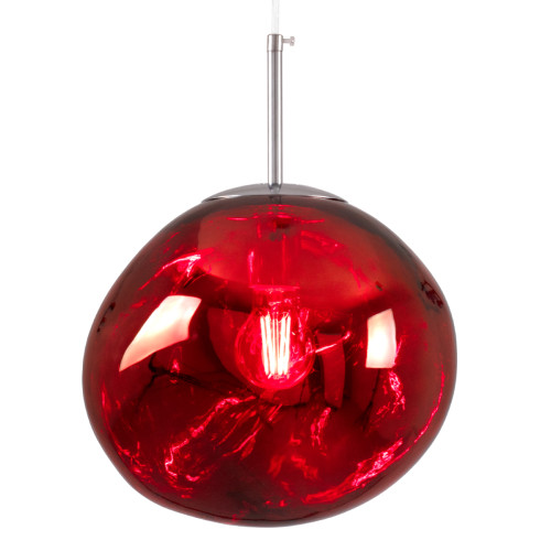 DIXAR 00762 Modern Hanging Ceiling Lamp Single Light Glass Red Φ28 x H40cm