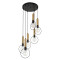 OLVERO 00774 Modern Hanging Ceiling Lamp Multi-Light Black - Gold Metal Mesh Φ55 x H130cm