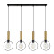 OLVERO 00775 Modern Hanging Ceiling Lamp Multi-light Black - Gold Metal Mesh M90 x W18 x H130cm