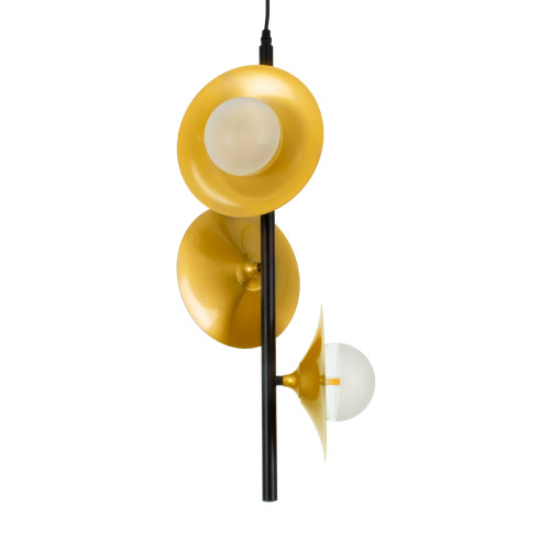 JOLIET 00781 Modern Hanging Ceiling Lamp Three Lights 3 x G9 AC 230V Black - Gold Metal Mesh Φ28 x H63cm