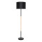 ASHLEY 00824 Modern Floor Lamp Single Light Metallic Black with Cap and Wooden Detail Φ40 x H145cm