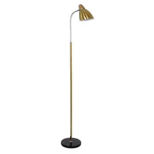 VERSA 00832 Modern Floor Lamp Single Light Metallic Bronze Gold with Black Marble Base Φ14.5 x H155cm