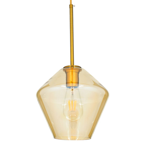 AMARIS 00869 Modern Hanging Ceiling Lamp Single Light Honey Tinted Glass Φ22 x H22cm