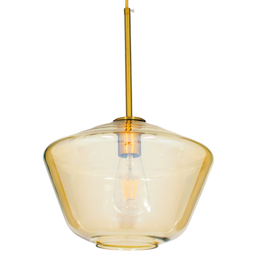 AMARIS 00870 Modern Hanging Ceiling Lamp Single Light Honey Tinted Glass Φ30 x H22cm