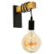KELA 00880 Modern Wall Lamp Sconce Single Light Black Wooden M6.5 x W18 x H30cm