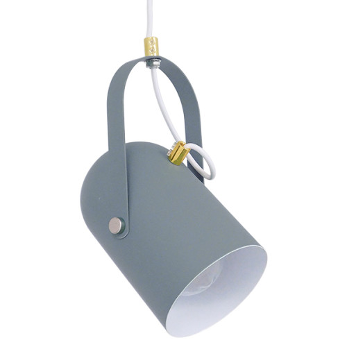 HAZEL 00925 Modern Hanging Ceiling Lamp Single Light Gray Matt with Golden Details Metal Φ12 x H27cm