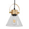  JAVER 00935 Vintage Pendant Ceiling Light Single Light Clear Glass Bell with Gold Shade Φ19 x H25cm