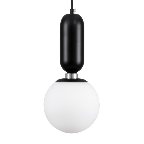 MAVERICK 00945 Modern Hanging Ceiling Lamp Single Light Black Metal Glass Ball Φ15 x H15cm