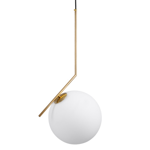 MONROE 00956 Modern Hanging Ceiling Lamp Single Light Gold - White Metal Ball Φ30 x H75cm