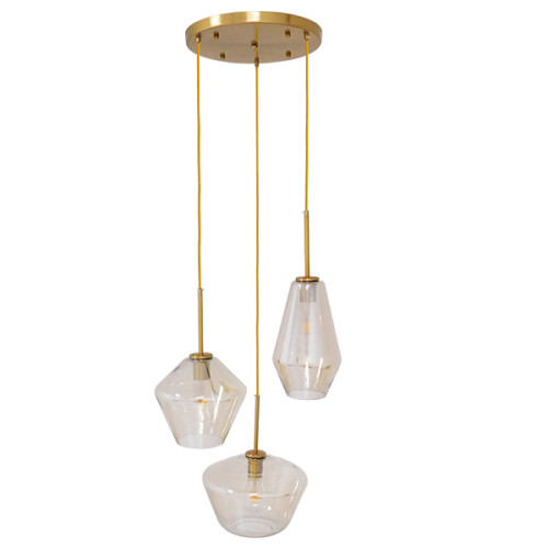 AMARIS 00978 Modern Pendant Ceiling Light Three-Light Honey Tinted Glass Φ50 x H30cm