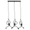 LITTLE MAN 00980 SET Modern Hanging Ceiling Lamp Three Lights Black Metal M70 x W10 x H105cm