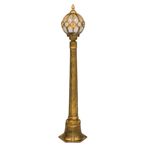 ETOILE 00985 Vintage Industrial Floor Lamp Single Light Bronze Gold Metal Mesh with Honey Glass Φ18 x H102cm