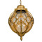  ETOILE 00987 Vintage Industrial Pendant Ceiling Light Single Light Bronze Gold Metal Mesh with Honey Glass W28 x H38cm