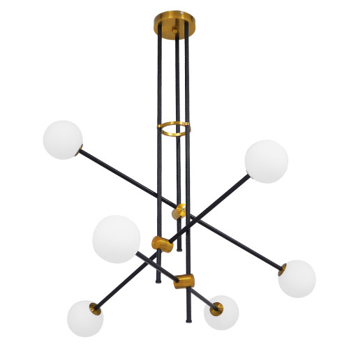 VELVET 00994 Modern Industrial Ceiling Lamp Multi-Light Black - Gold Metallic Φ80 x H85cm