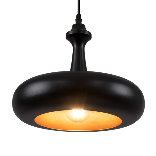 ROCKFORD 01287-C Modern Hanging Ceiling Lamp Single Light Black Metal Bell Φ30 x H23cm