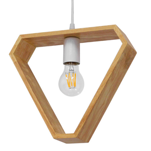 ELISE 01430 Modern Hanging Ceiling Lamp Single Light Beige Wooden Oak M29 x W8 x H28cm