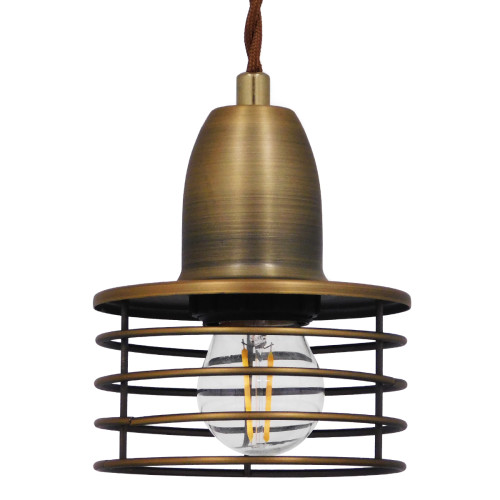 MANHATTAN 01454 Modern Industrial Pendant Ceiling Light Single Light Metallic Gold Bell Φ11 x H14cm