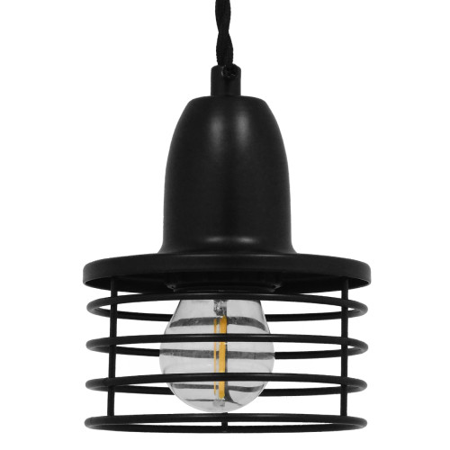 MANHATTAN 01456 Modern Industrial Pendant Ceiling Lamp Single Light Metal Black Bell Φ11 x H14cm