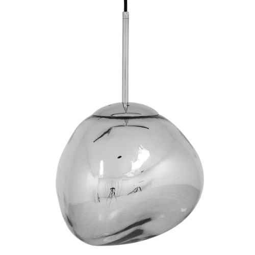 DIXAR 01460 Modern Hanging Ceiling Lamp Single Light Glass Silver Nickel Φ28 x H40cm