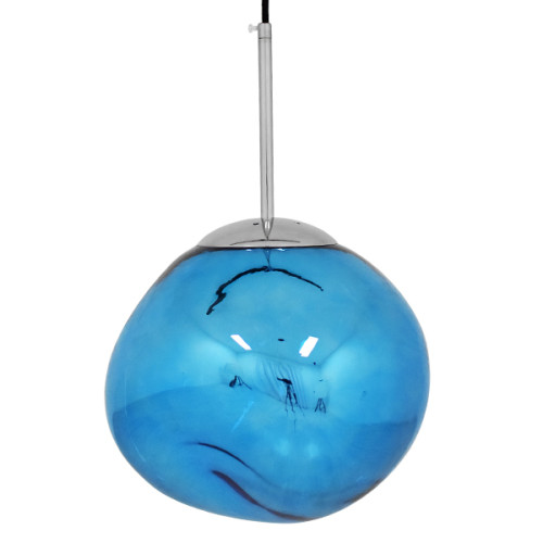 DIXAR 01463 Modern Hanging Ceiling Lamp Single Light Glass Blue Φ28 x H40cm