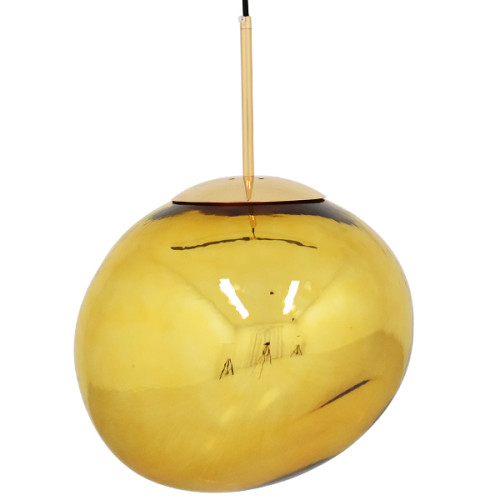 DIXAR 01466 Modern Hanging Ceiling Lamp Single Light Glass Gold Φ36 x H45cm