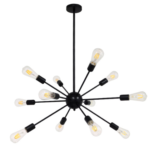 MILANO 01486 Modern Industrial Ceiling Lamp Multi-Light Black Metallic Φ80 x H78cm