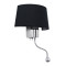ELEGANT 01492 Modern Wall Lamp Sconce Metal Chrome Nickel with Black Fabric Two-Light 1xE27