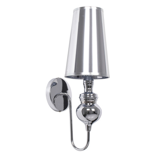 LAURA 01498 Modern Wall Lamp Sconce Single Light Metallic Silver Nickel Φ15 x M15 x W21 x H48cm