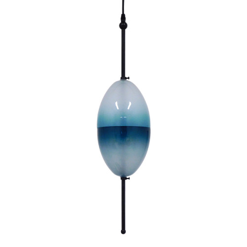 TEARDROP 01501 Modern Hanging Ceiling Lamp Single Light Glass Turquoise Transparent Φ16 x H66cm