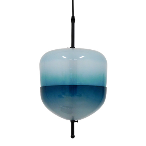TEARDROP 01503 Modern Hanging Ceiling Lamp Single Light Glass Turquoise Transparent Φ24 x H45cm