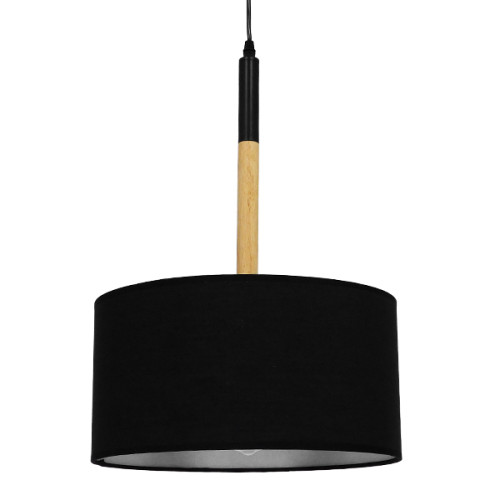 BRONX 01517 Modern Hanging Ceiling Lamp Single Light Metal with Black Cap Φ35 x H50cm