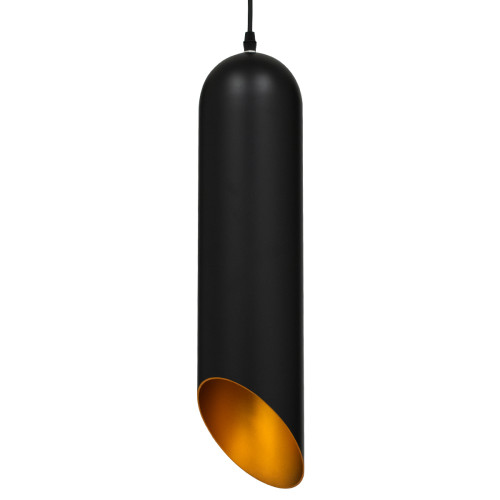 CARSON 01528 Modern Hanging Ceiling Lamp Single Light Black - Gold Metal Bell Φ12 x H52cm