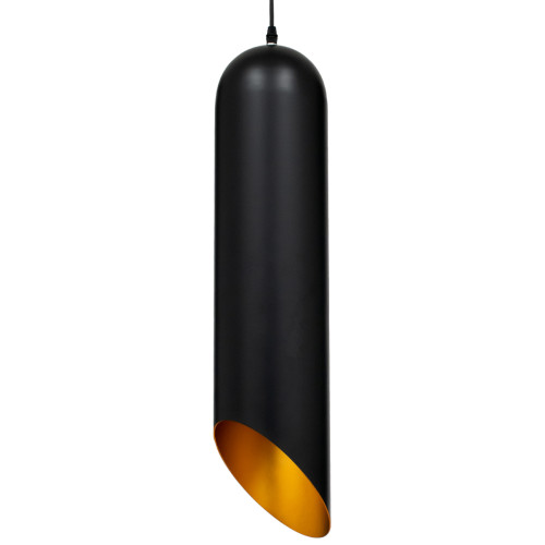 CARSON 01529 Modern Hanging Ceiling Lamp Single Light Black - Gold Metal Bell Φ15 x H68cm
