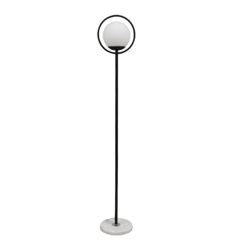 VERSAILLES 01540 Modern Floor Lamp Single Light Metallic Black with Milky Glass Φ25 x H150cm