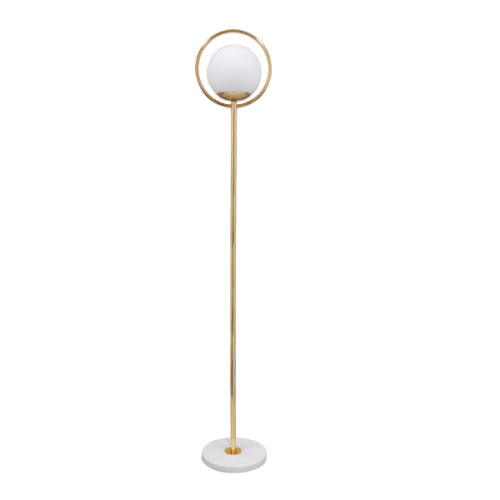 VERSAILLES 01541 Modern Floor Lamp Single Light Metallic Gold with Milky Glass Φ25 x H150cm