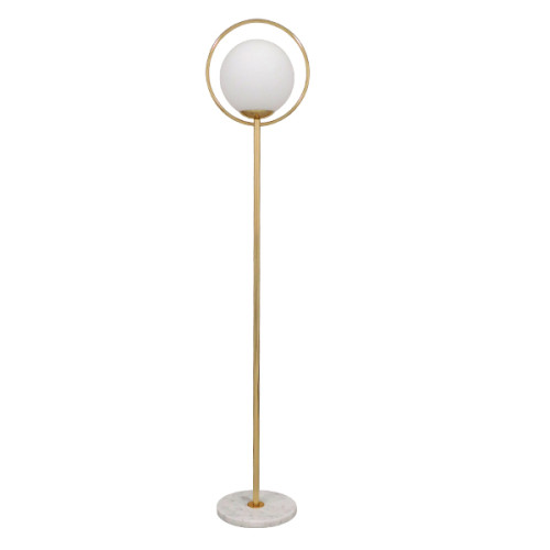 VERSAILLES 01543 Modern Floor Lamp Single Light Metallic Gold with Milky Glass Φ35 x H170cm