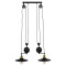  CARILO 01550 Vintage Industrial Hanging Ceiling Lamp Two Lights Black Metal with Adjustable Suspension M72 x W26 x H120cm