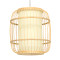  DE PARIS 01633 Vintage Hanging Ceiling Lamp Single Light Beige Wooden Bamboo Φ26 x H32cm