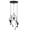 LITTLE MAN 01655 SET Modern Hanging Ceiling Lamp Three Lights Black Metal Φ45 x H40cm