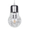 LAMP 01676 Modern Hanging Ceiling Lamp Single Light Silver Nickel Metal Clear Glass Φ15 x H27cm